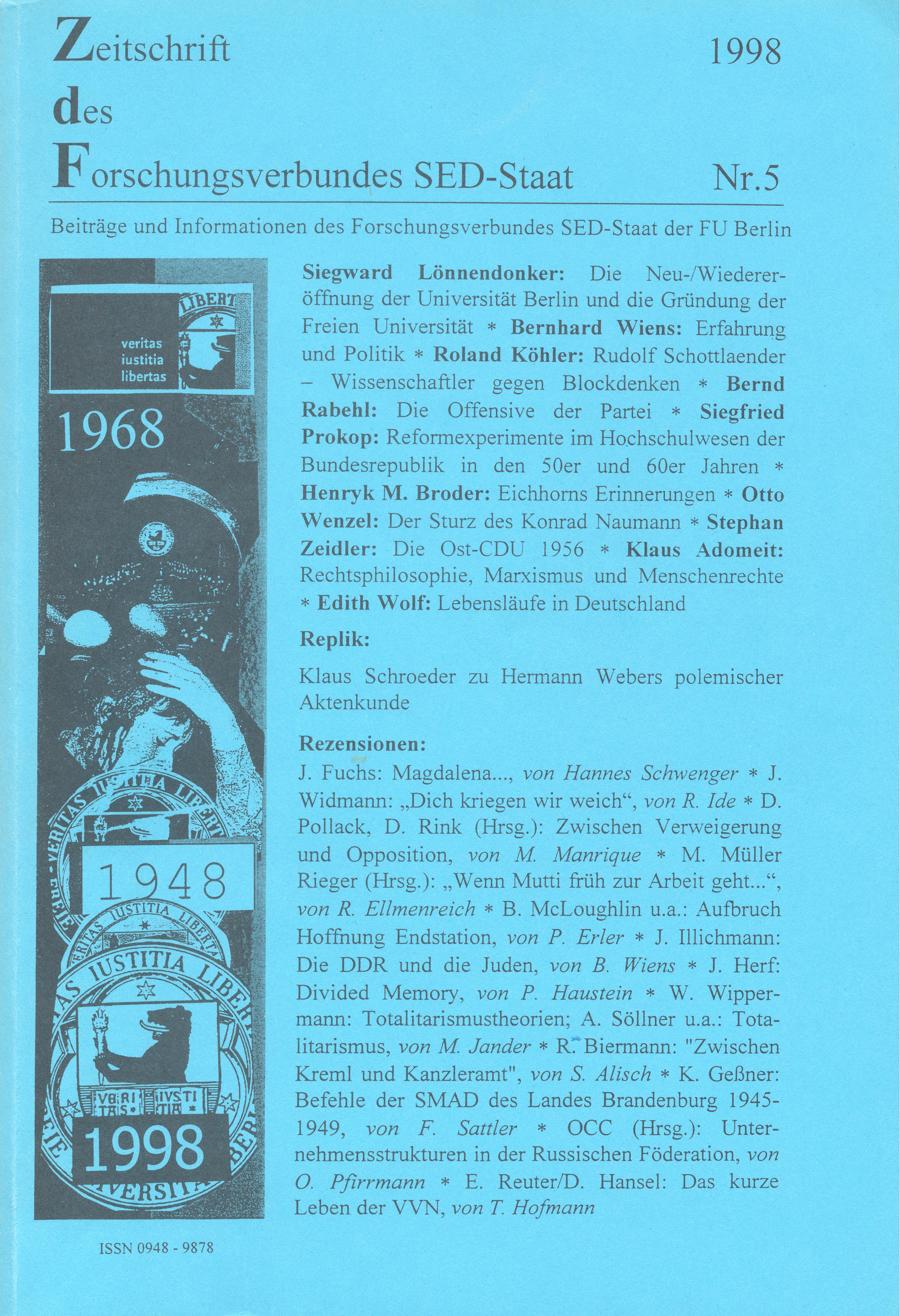 					Ansehen Bd. 5 Nr. 5 (1998): ZdF Nr. 5
				